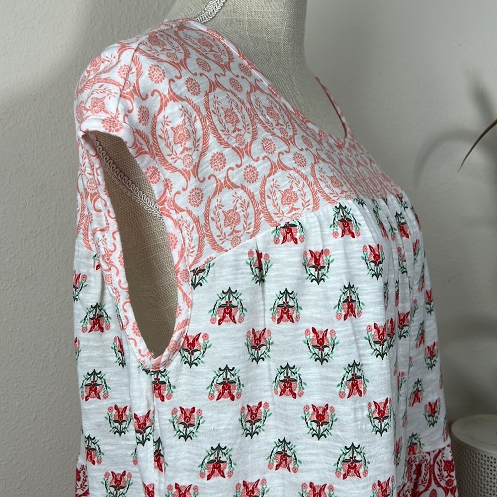 Style&co L White/Red 3 Panel Blouse - Picture 7 of 13